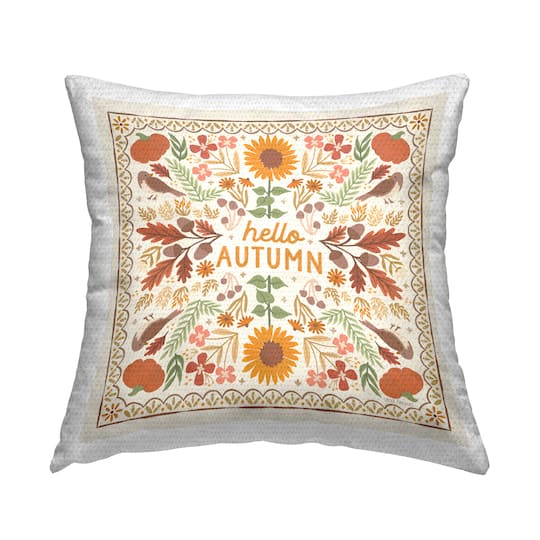 Stupell Industries Hello Autumn Pattern Outdoor Printed Pillow